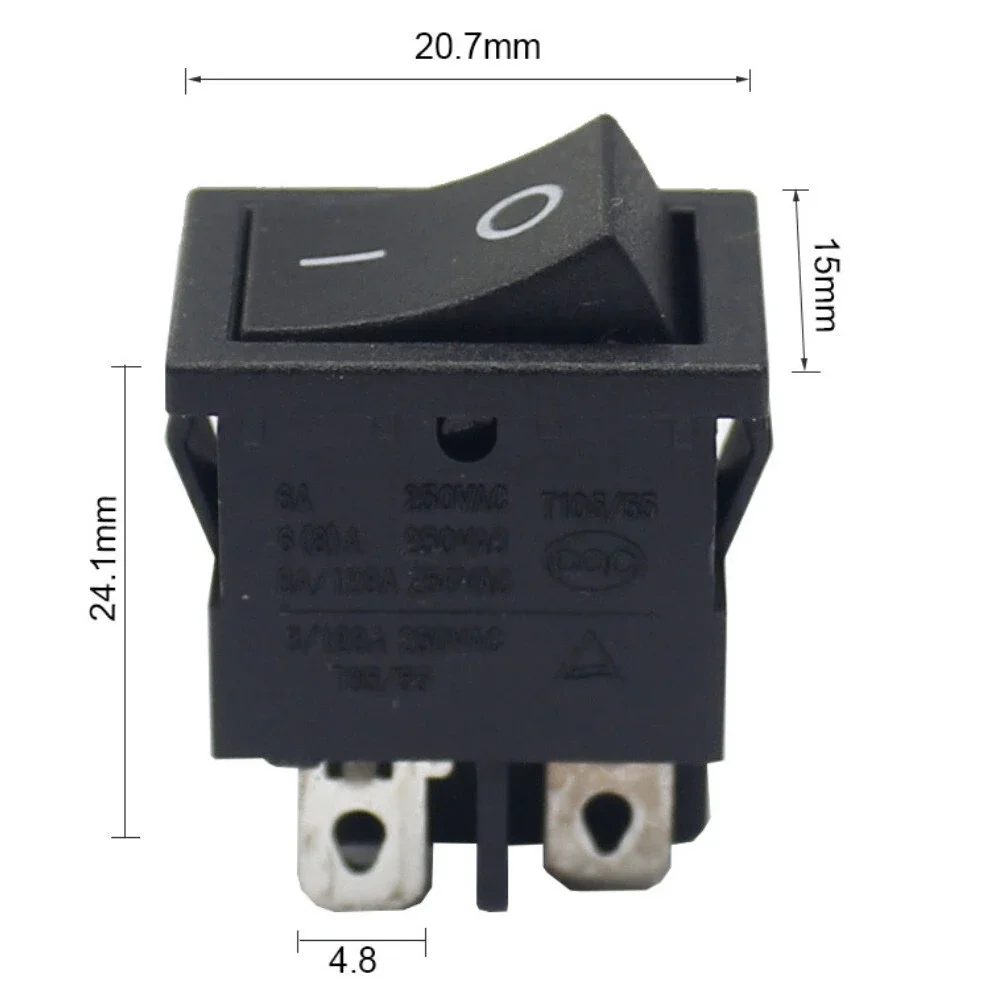 2 Pcs KCD1-4-201 DPST Rocker Switch 4 Pin ON-OFF AC 250V 6A 125V 10A